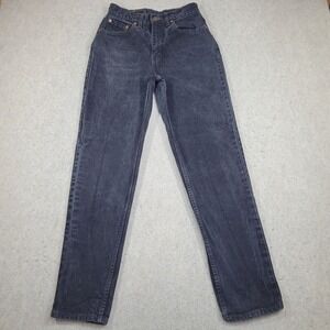 Vintage‎ Levi's 521 Tapered Leg Jeans Women's 8 Black Denim 26x30 90s